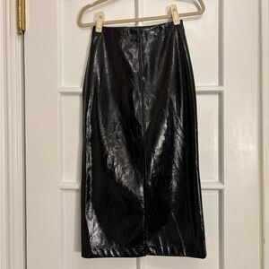 GAP Faux Patent Leather Midi Skirt